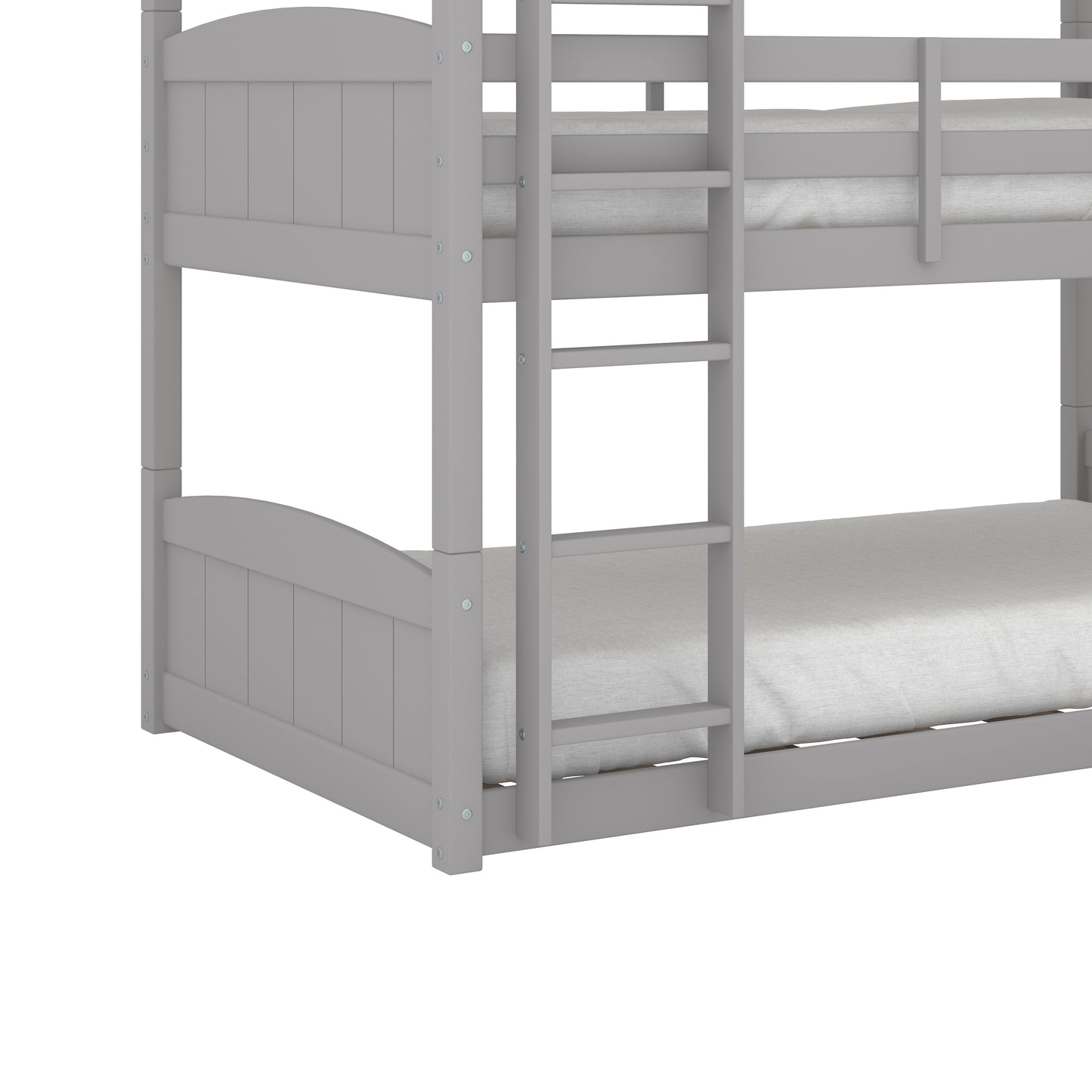 Living Essentials by Hillsdale Alexis Wood Arch Triple Twin Bunk Bed, Gray