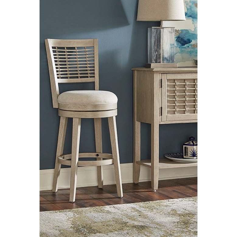 Hillsdale Furniture Ocala Wood Bar Height Swivel Stool, Sandy Gray