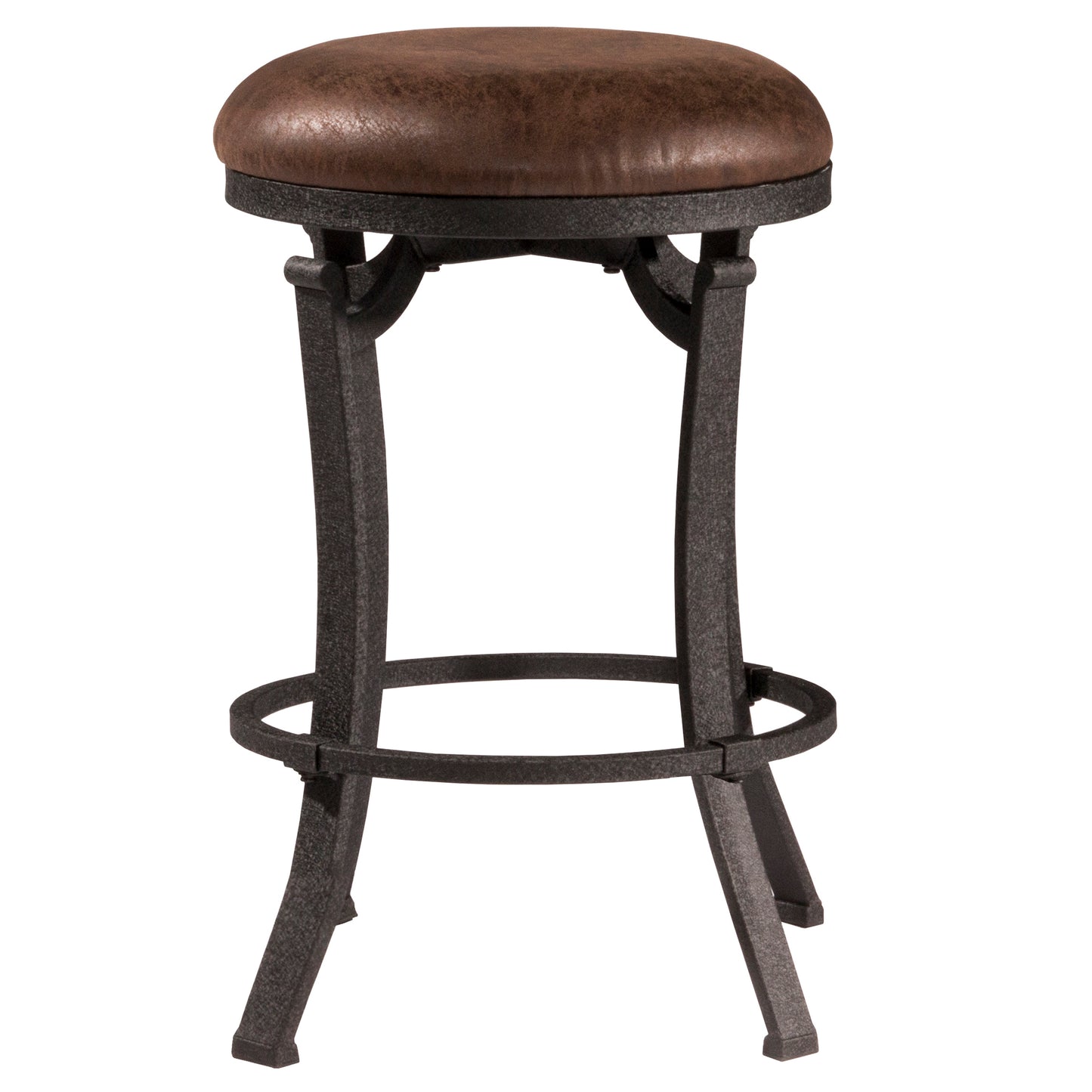 Hillsdale Furniture Kelford Metal Backless Counter Height Swivel Stool, Textured Black