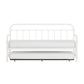 Hillsdale Furniture Kirkland Metal Twin Daybed with Roll Out Trundle, Soft White