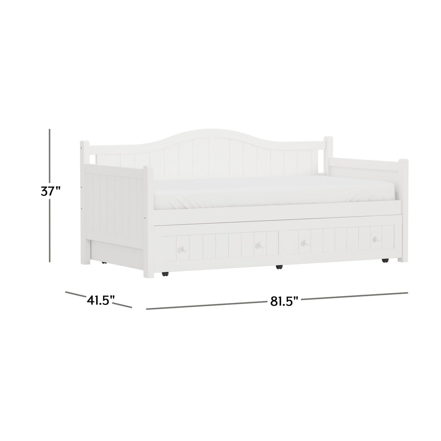 Hillsdale Furniture Staci Wood Twin Daybed with Trundle, White