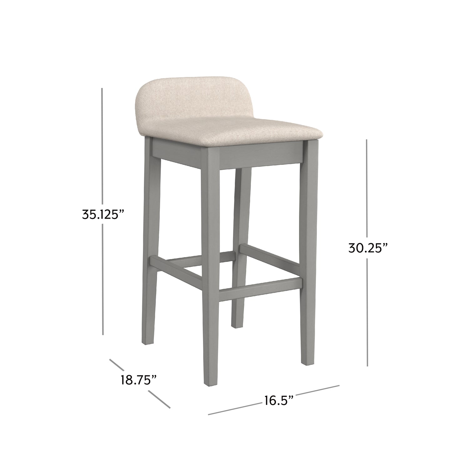 Hillsdale Furniture Maydena Wood Bar Height Stool, Distressed Gray