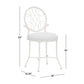 Hillsdale Furniture OMalley Metal Vanity Stool, Shiny White with White Fabric