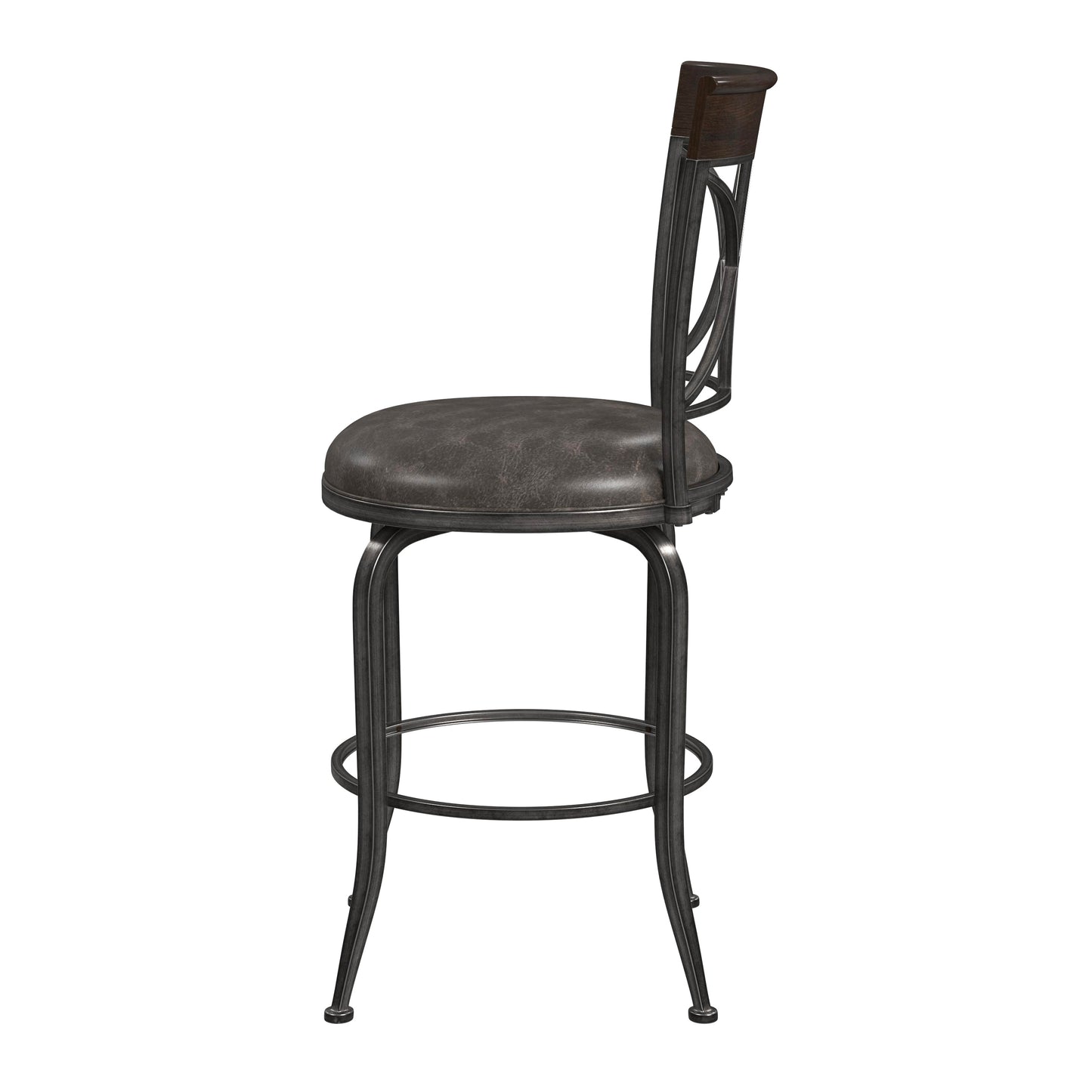 Hillsdale Furniture Killona Metal Counter Height Swivel Stool, Antique Pewter