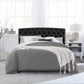 Hillsdale Furniture Hawthorne Queen Upholstered Headboard with Frame, Black Faux Leather