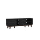 Living Essentials by Hillsdale Kincaid 70 inch Wood TV Stand with 2 Doors and Shelves, Matte Black