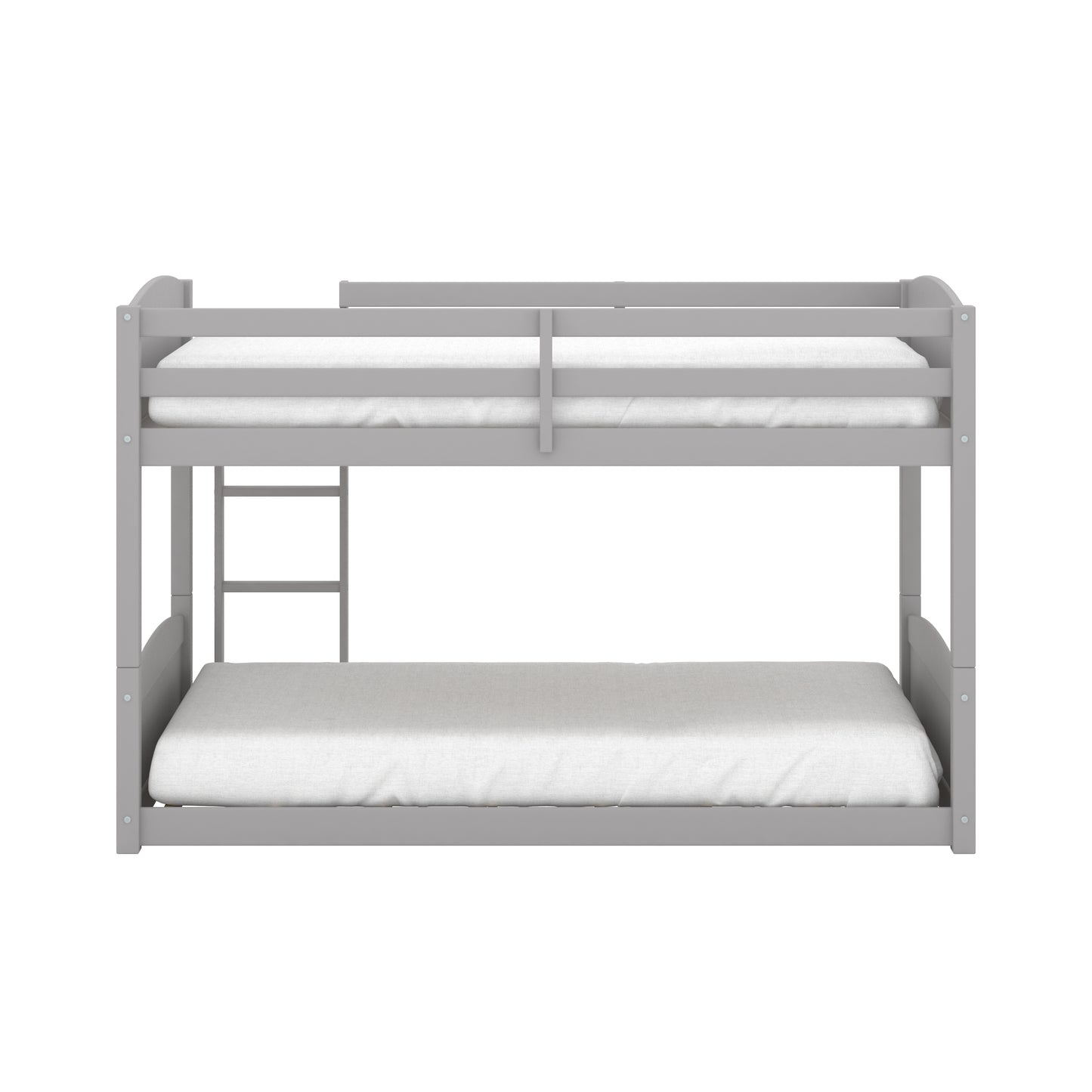 Living Essentials by Hillsdale Alexis Wood Arch Twin Over Twin Floor Bunk Bed, Gray