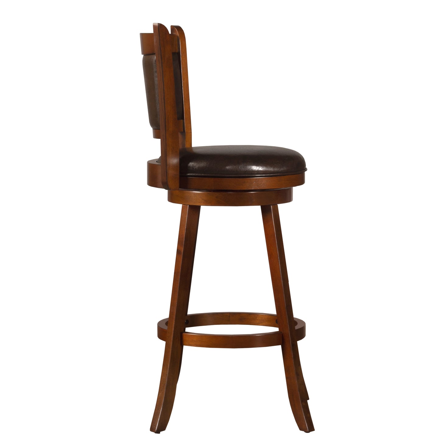 Hillsdale Furniture Dennery Wood Bar Height Swivel Stool, Cherry with Brown Vinyl