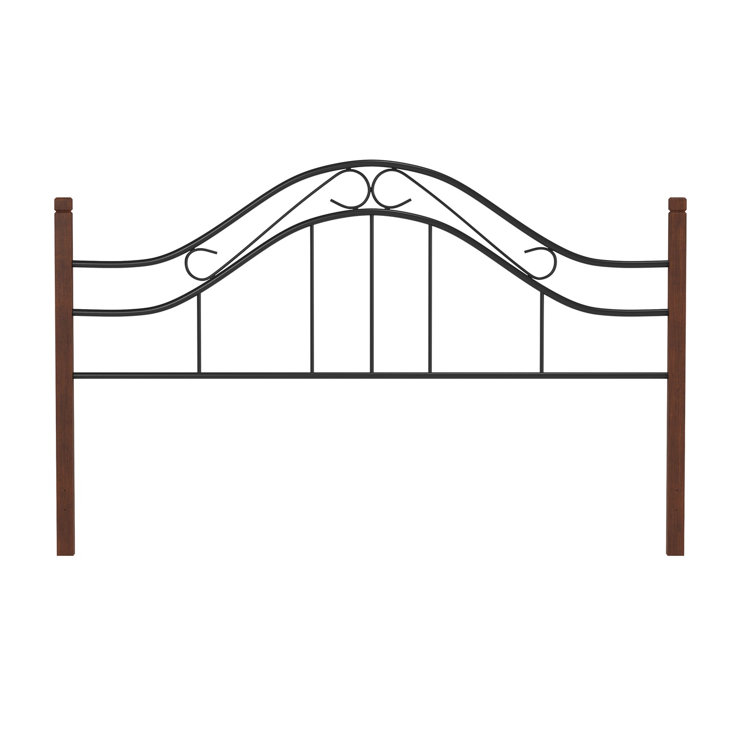 Hillsdale Furniture Matson King Metal Headboard with Cherry Wood Posts, Black