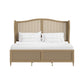 Hillsdale Furniture Sausalito King Wood Cane Bed, Medium Taupe