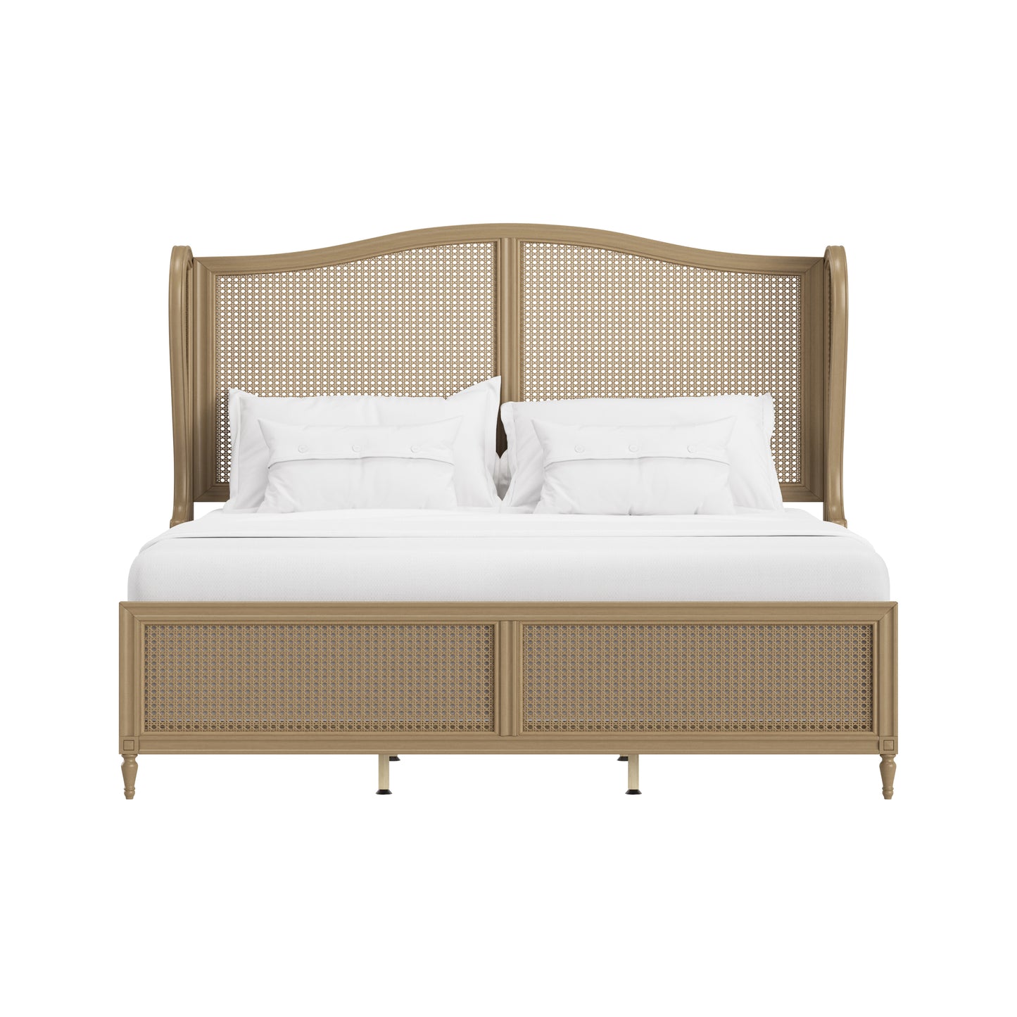 Hillsdale Furniture Sausalito King Wood Cane Bed, Medium Taupe