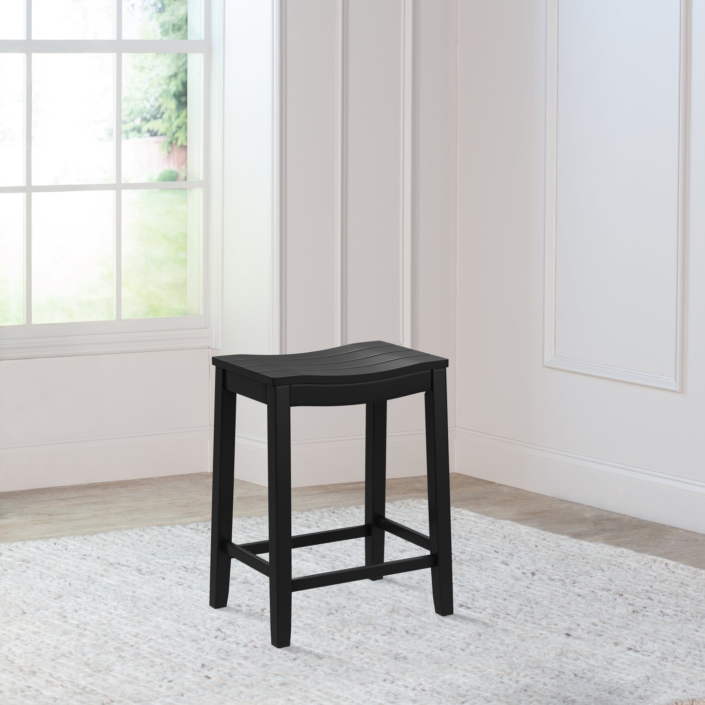 Hillsdale Furniture Fiddler Wood Backless Counter Height Stool, Black