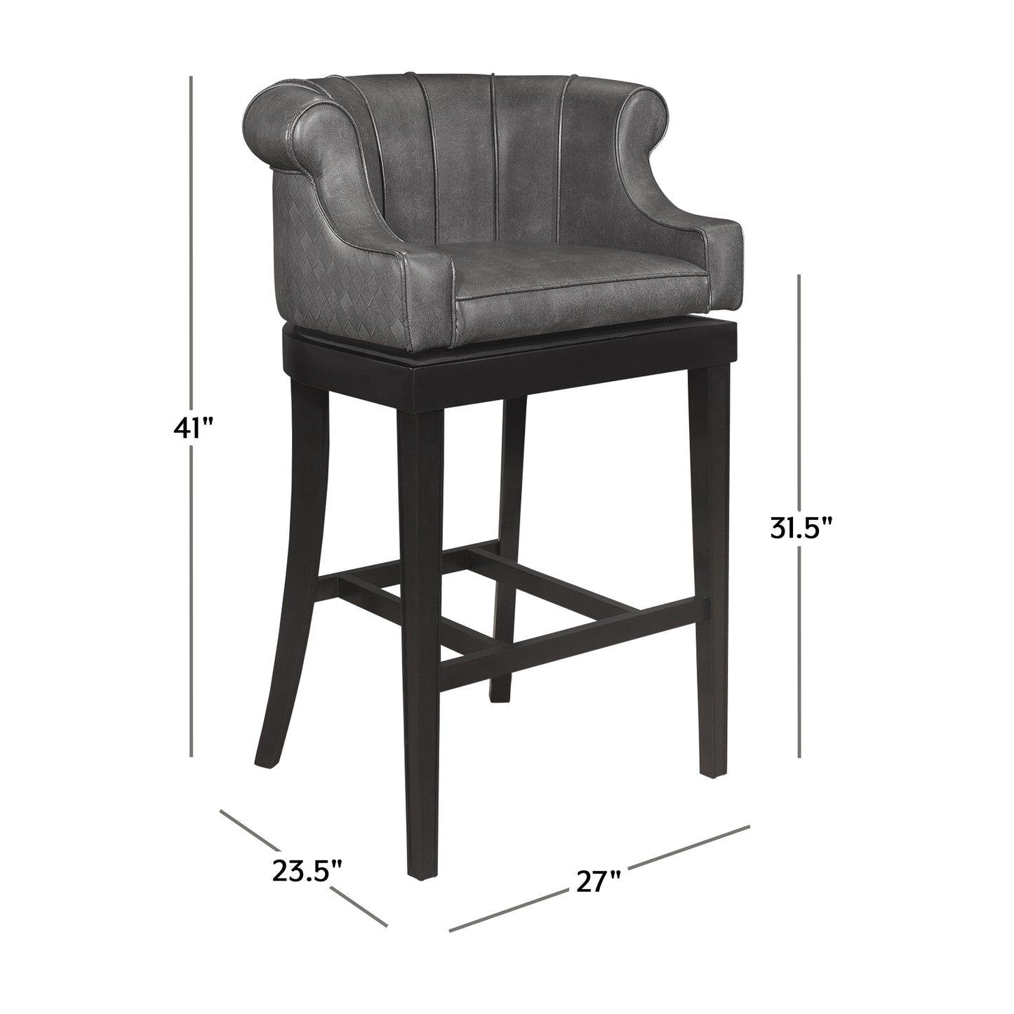 Hillsdale Furniture Broadland Wood Memory Return Swivel Bar Height Stool, Black