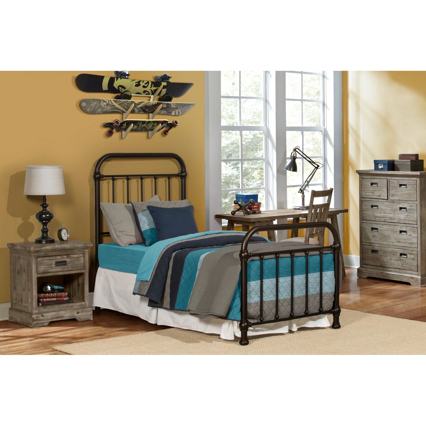 Hillsdale Furniture Kirkland Metal Twin Bed, Dark Bronze