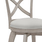 Hillsdale Furniture Ellendale Wood Counter Height Swivel Stool, Aged Gray with Fog Gray Fabric