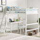 Hillsdale Kids and Teen Caspian Full Loft Bed with Desk Chair, White