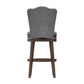 Hillsdale Furniture Edenwood Wood Bar Height Swivel Stool, Chocolate with Smoke Gray Fabric