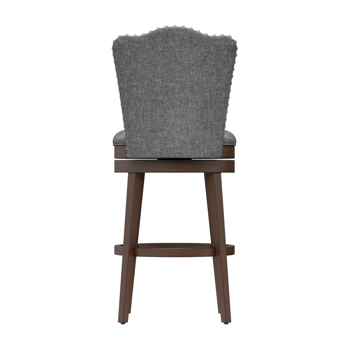 Hillsdale Furniture Edenwood Wood Bar Height Swivel Stool, Chocolate with Smoke Gray Fabric