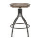 Hillsdale Furniture Worland Backless Metal Adjustable Height Swivel Stool, Gray Metal with Charcoal Finished Wood