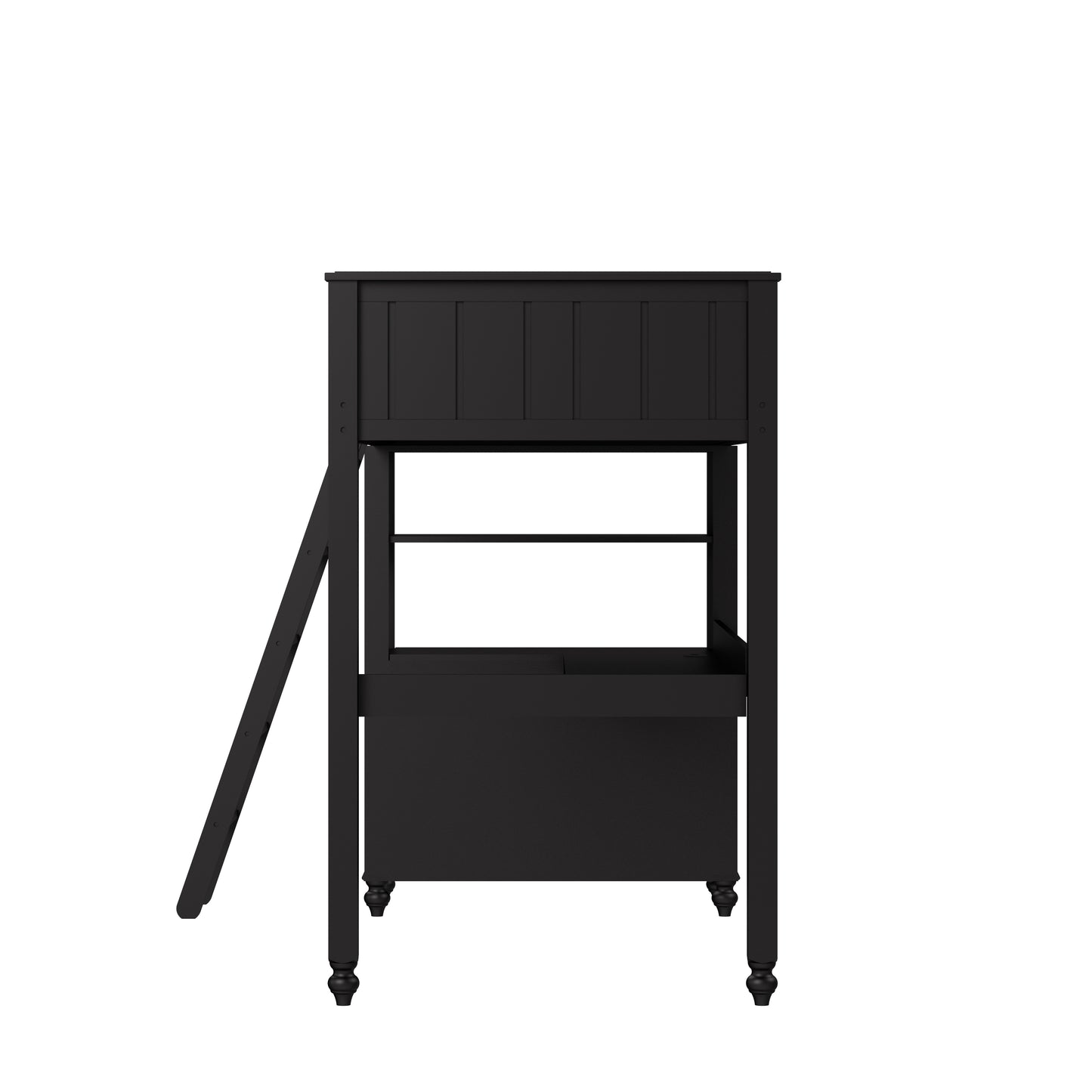 Hillsdale Furniture Lake House Twin Wood Loft with Desk and 4 Drawer Chest, Black