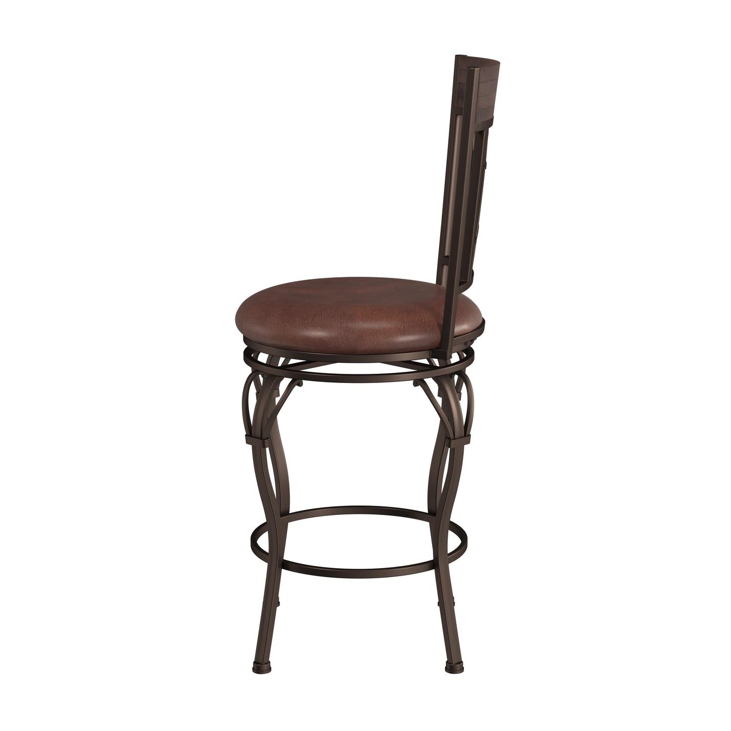 Hillsdale Furniture Granada Metal Counter Height Swivel Stool, Dark Chestnut