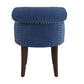 Hillsdale Furniture Lena Wood and Upholstered Vanity Stool, Espresso with Blue Velvet