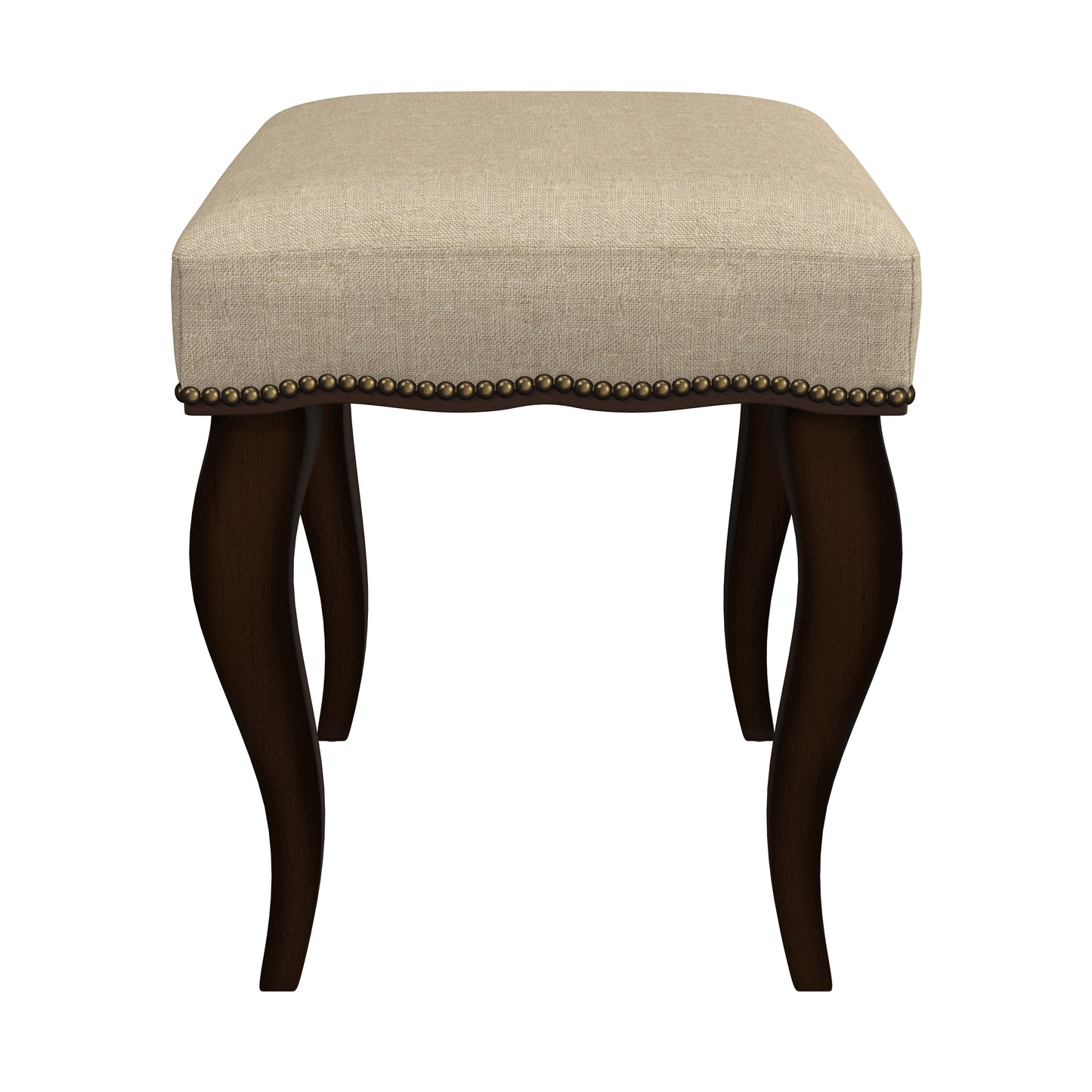 Hillsdale Furniture Hamilton Wood and Upholstered Backless Vanity Stool, Burnished Oak