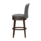 Hillsdale Furniture Edenwood Wood Bar Height Swivel Stool, Chocolate with Smoke Gray Fabric