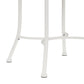 Hillsdale Furniture O'Malley Metal Vanity Stool, Shiny White with Cream Fabric