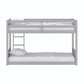 Living Essentials by Hillsdale Capri Wood Twin Over Twin Floor Bunk Bed, Gray