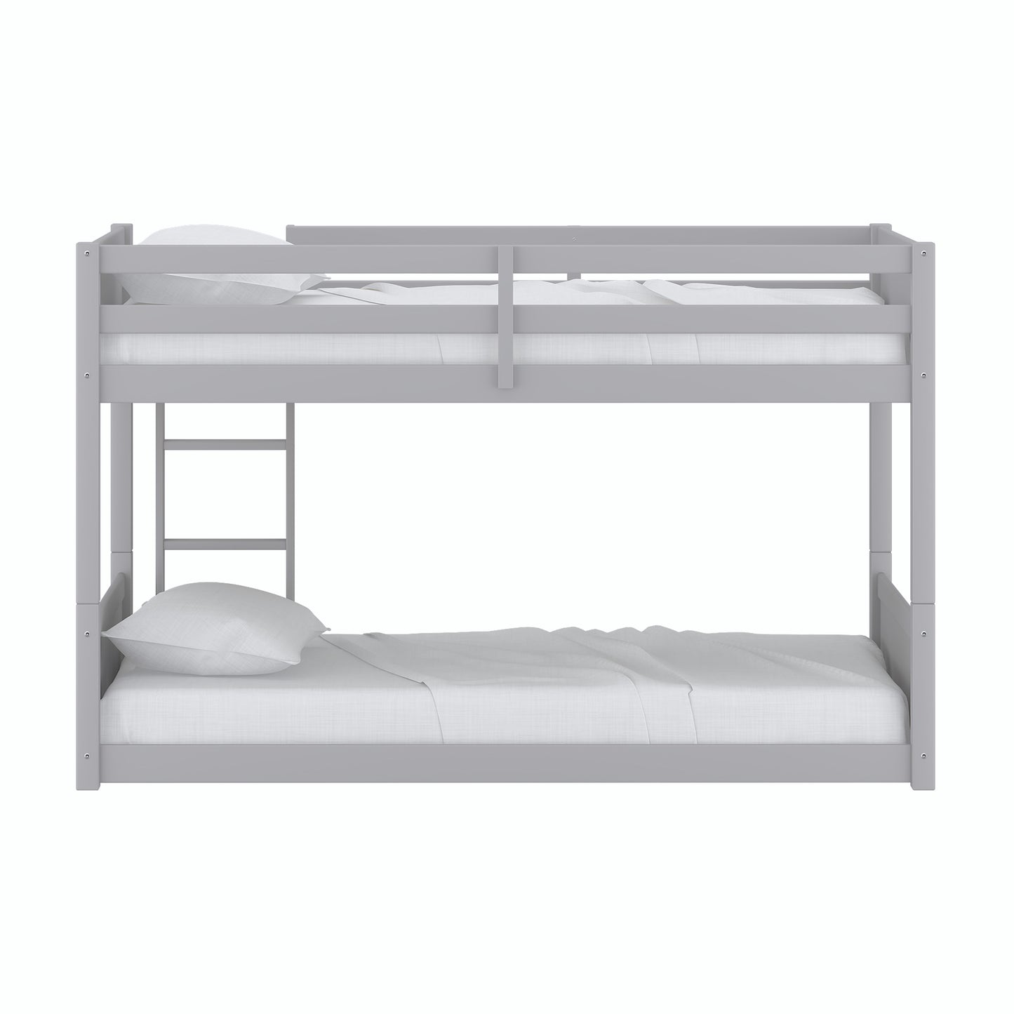 Living Essentials by Hillsdale Capri Wood Twin Over Twin Floor Bunk Bed, Gray