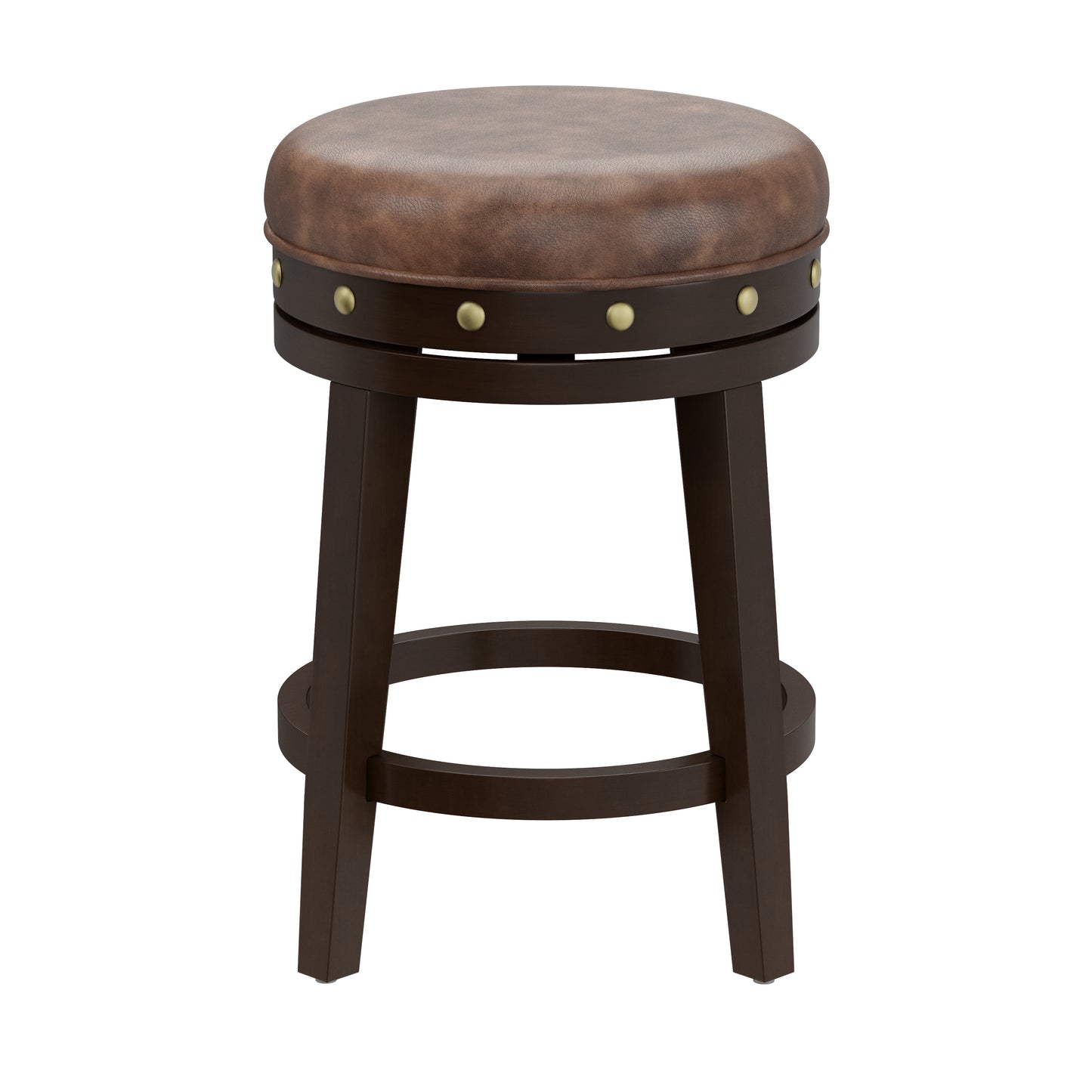 Hillsdale Furniture Benard Wood Backless Counter Height Swivel Stool, Deep Smoke Brown