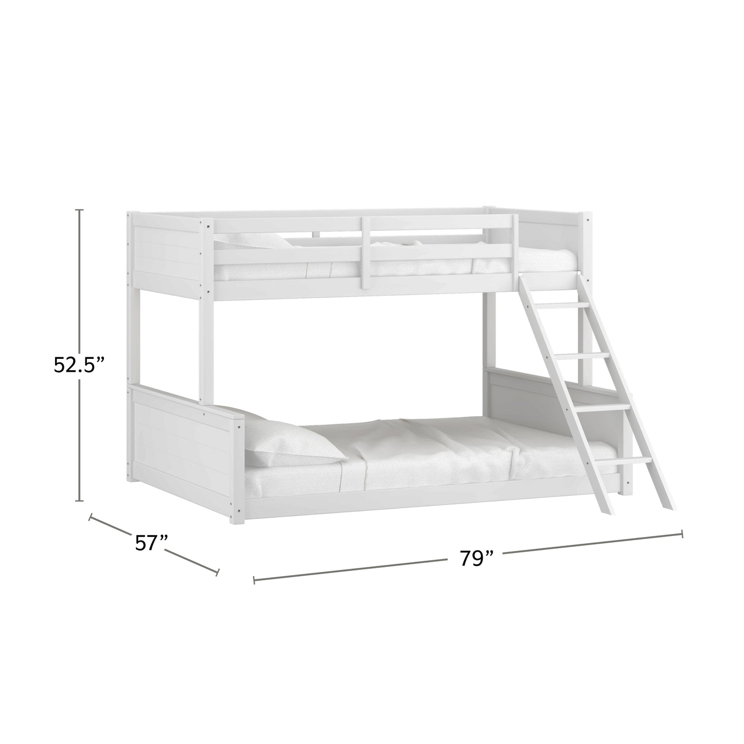 Living Essentials by Hillsdale Capri Wood Twin Over Full Bunk Bed, White