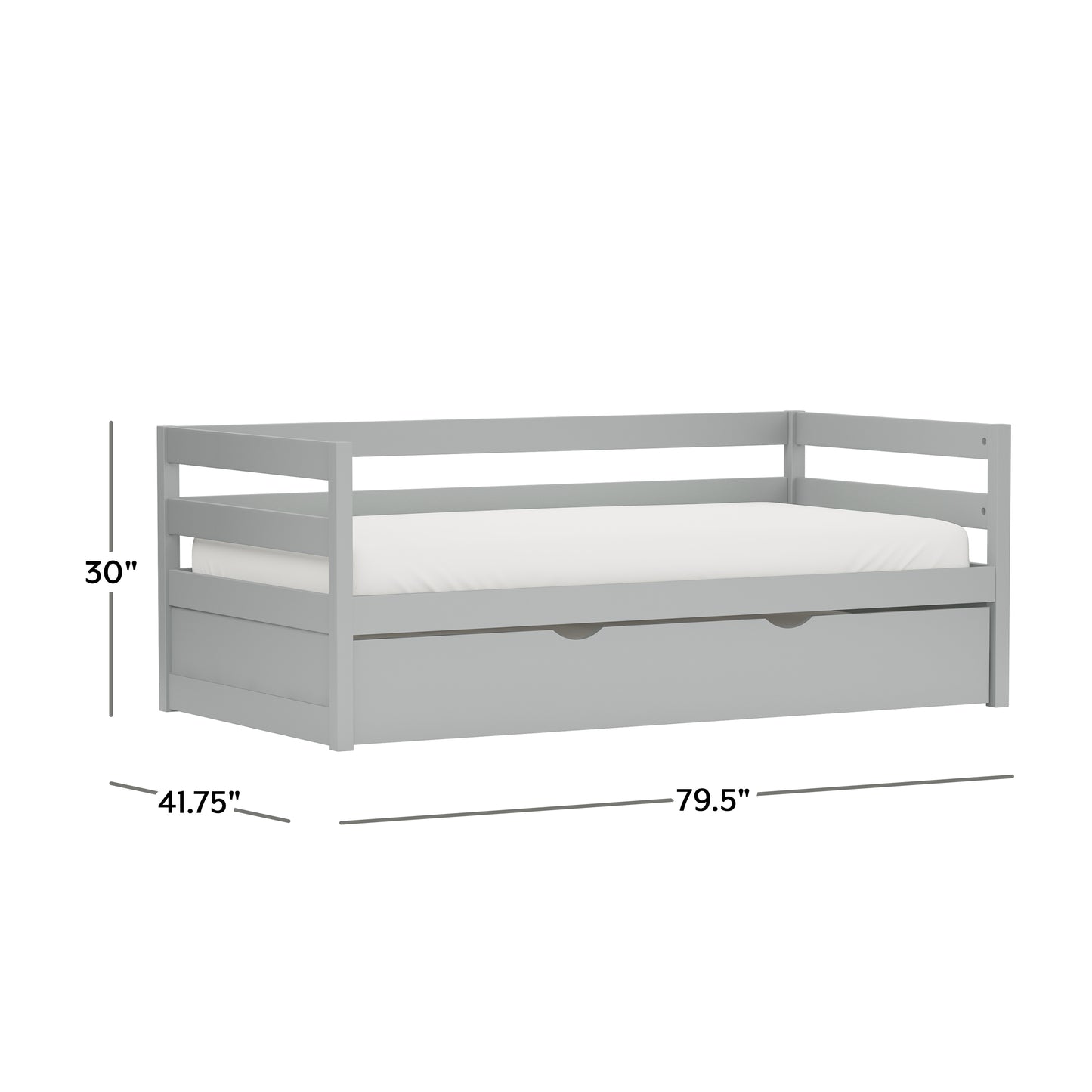 Hillsdale Kids and Teen Caspian Daybed with Trundle, Gray