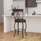 Hillsdale Furniture Kirkham Metal Counter Height Stool, Black Silver