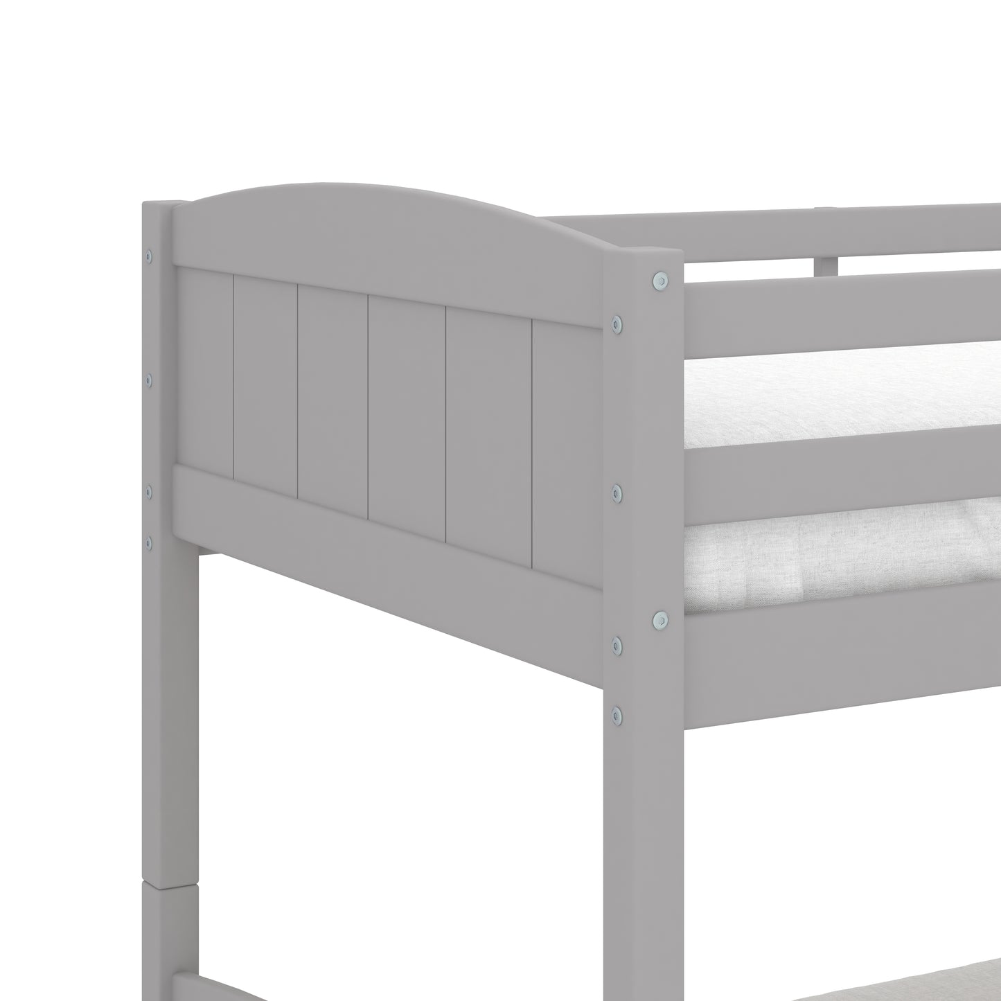 Living Essentials by Hillsdale Alexis Wood Arch Twin Over Twin Bunk Bed, Gray