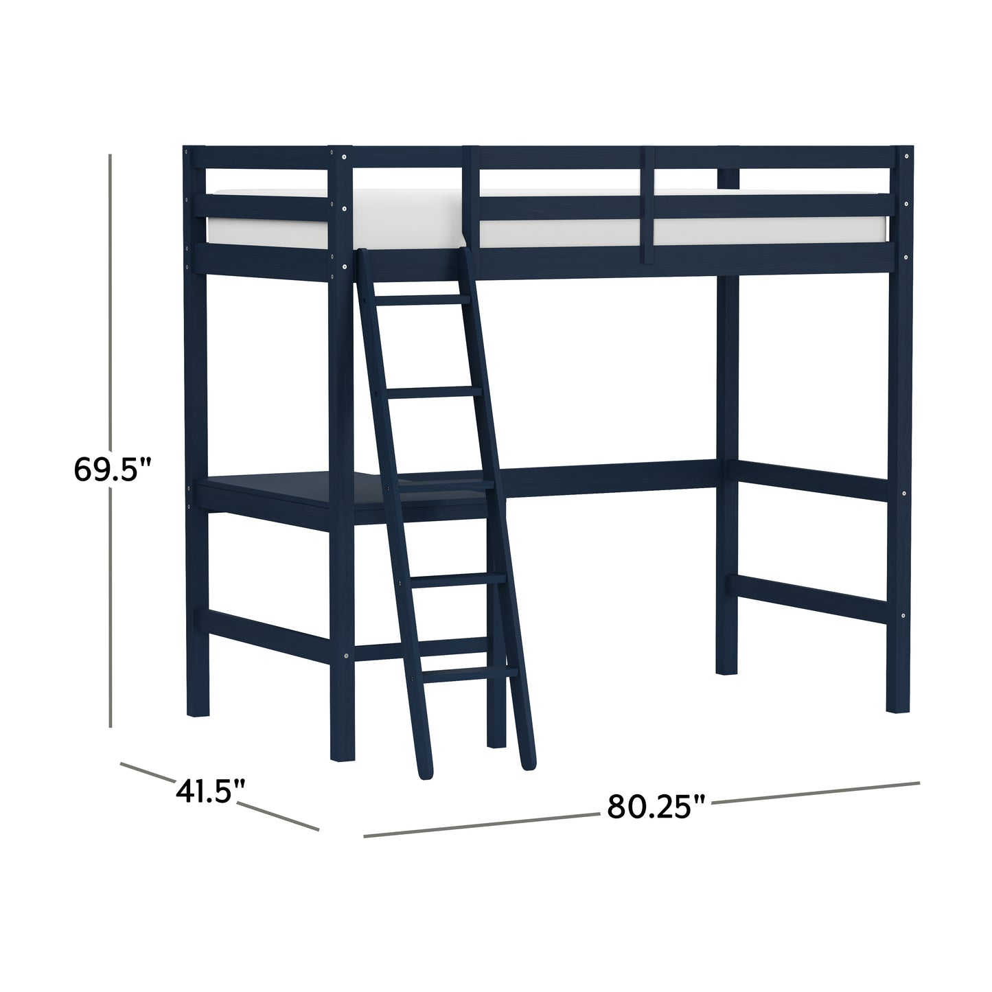 Hillsdale Kids and Teen Caspian Twin Loft Bed, Navy