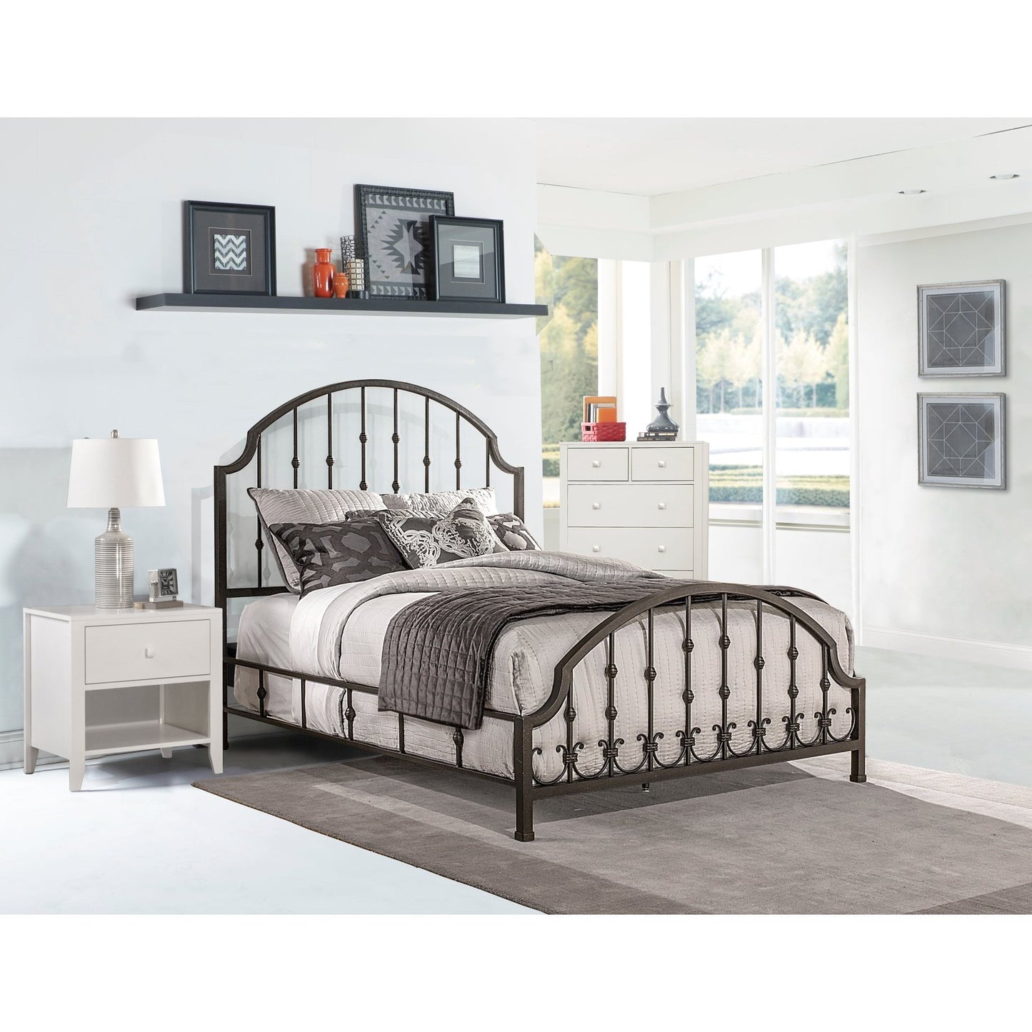 Hillsdale Furniture Westgate King Metal Bed, Rustic Black