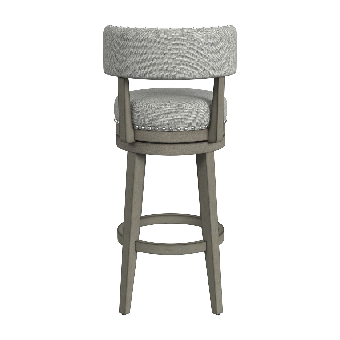 Hillsdale Furniture Lawton Wood Bar Height Swivel Stool, Antique Gray with Ash Gray Fabric