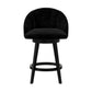 Hillsdale Furniture Dulcie Wood and Upholstered Counter Height Swivel Stool, Black