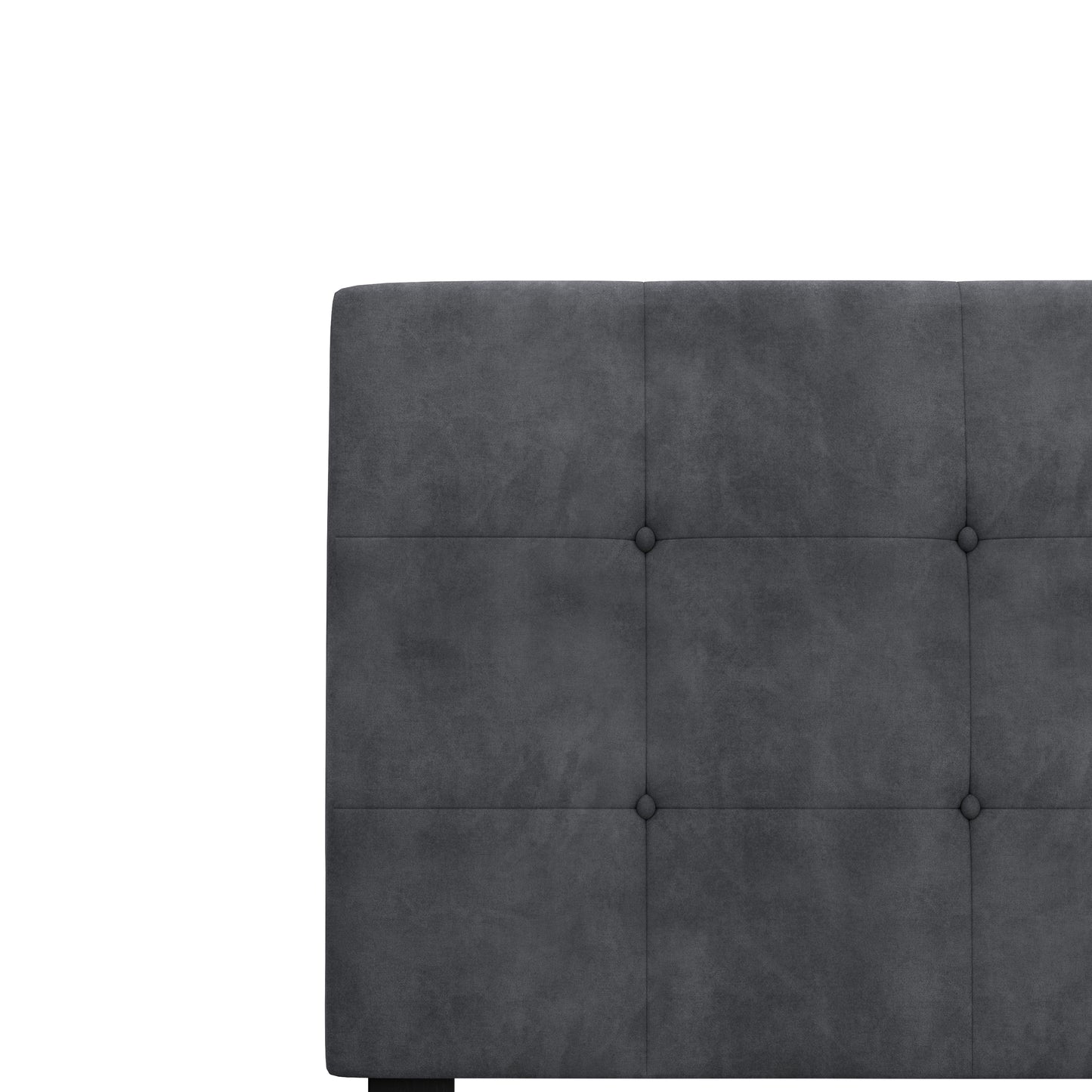 Hillsdale Furniture Blakely Button Tufted Upholstered Platform Queen Bed with 2 Dual USB Ports, Dark Gray