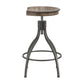 Hillsdale Furniture Worland Backless Metal Adjustable Height Swivel Stool, Gray Metal with Charcoal Finished Wood