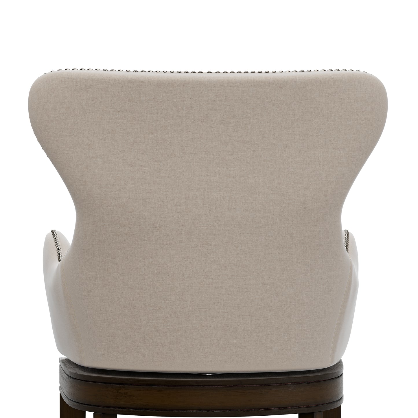 Hillsdale Furniture Caydena Memory Return Swivel Wood Counter Height Stool, Smoke Brown with Cream Fabric