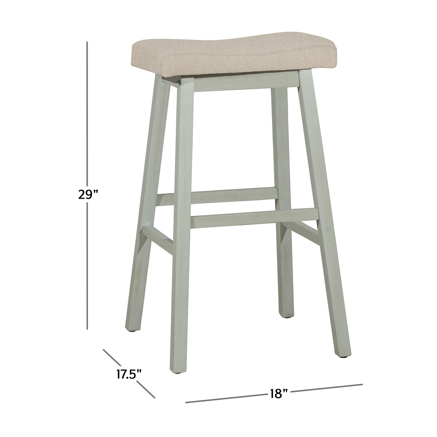 Hillsdale Furniture Moreno Wood Backless Bar Height Stool, Light Aged Blue