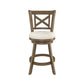 Hillsdale Furniture Hamlin Wood Counter Height Swivel Stool, Brush Gray