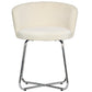 Hillsdale Furniture Marisol Metal Vanity Stool, Chrome with Off White Fabric