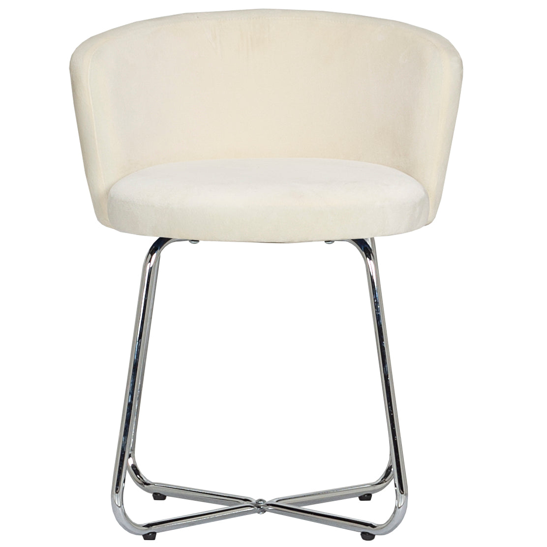 Hillsdale Furniture Marisol Metal Vanity Stool, Chrome with Off White Fabric