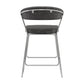 Hillsdale Furniture Hanley Metal Counter Height Stool, Chrome with Black Faux Leather