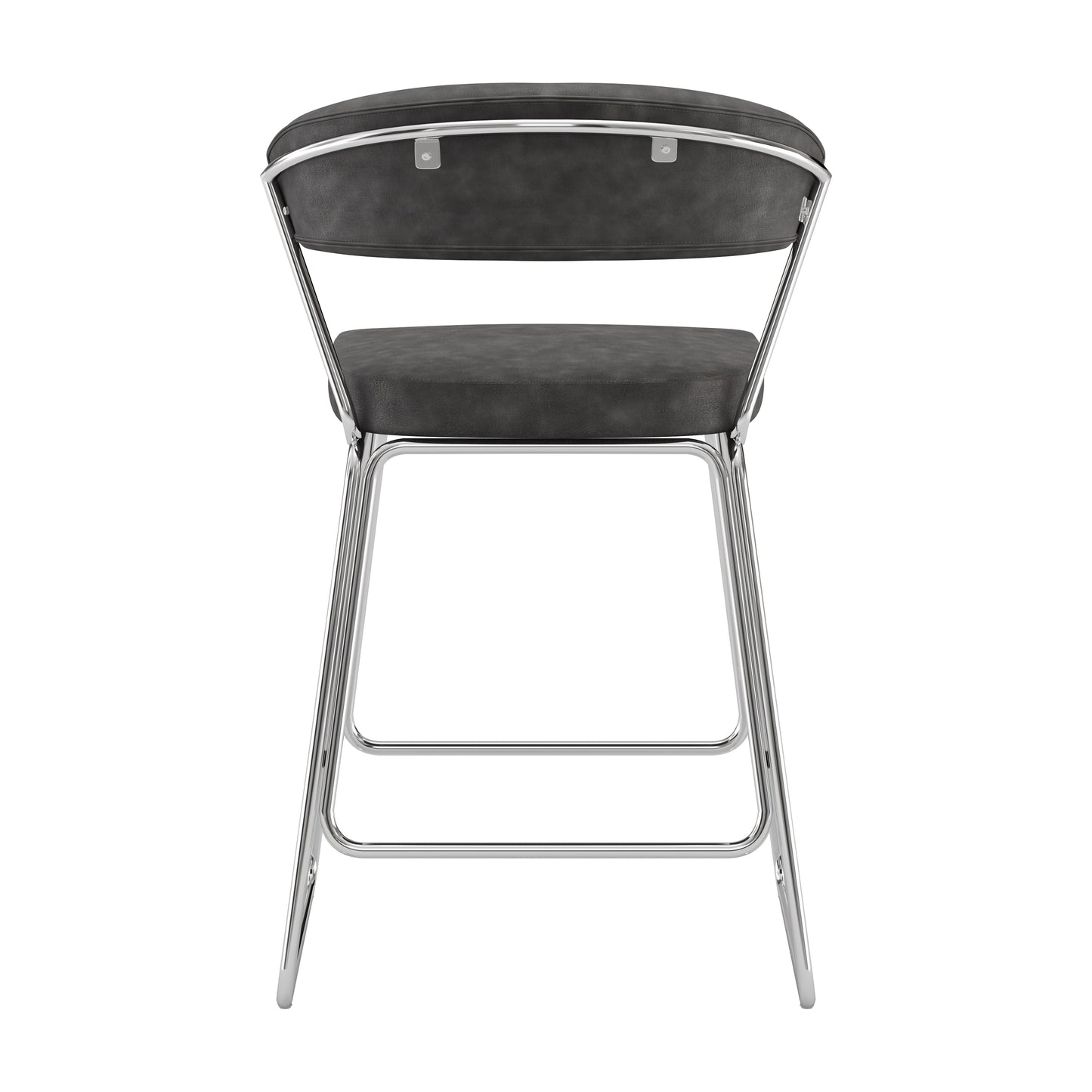 Hillsdale Furniture Hanley Metal Counter Height Stool, Chrome with Black Faux Leather