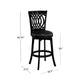 Hillsdale Furniture Van Draus Wood Bar Height Swivel Stool, Black